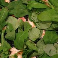 Green Power Pizza · Fresh Garlic, Spinach, Olive Oil & Fresh Arugula