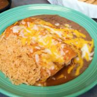 Enchilada · With choice of chicken, ground beef, or cheese.