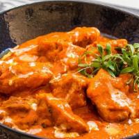 Tikka Masala · Serve with basmati rice. Choice Of Meat Cooked In Creamy Onion And Tomato Sauce.