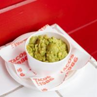 Guacamole · 7oz of fresh guacamole. Avocado, salt and lime. With 5 crunchy corn tostadas. Gluten Free.