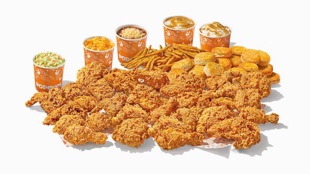 Mixed Chicken Family Meal (30 Pcs) · Includes six large signature sides and fifteen hot buttermilk biscuits.