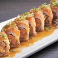 Albacore Delight Roll · In: chopped spicy albacore. Out: seared albacore, red onion or crispy onion on top. Sauce: g...