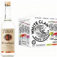 Party On! 🥳 · Tito's Vodka 750ml, 12 Pack White Claw Variety Pack.