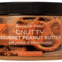 Bnutty Irresistible Pretzel Peanut Butter (12 0Z Jar) · Crunchy Honey-Roasted Peanut Butter with Pretzels and White Chocolate
