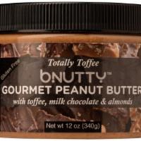 Bnutty Totally Toffee Peanut Butter (12 0Z Jar) · Crunchy Honey-Roasted Peanut Butter with bits of Toffee, Milk Chocolate and Almonds