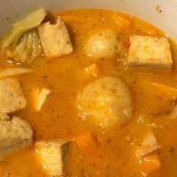 Veggie Curry Tofu Soup · 