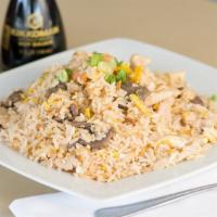 Vegetable Fried Rice · Mixed vegetables stir-fried with egg and topped with green
onions.