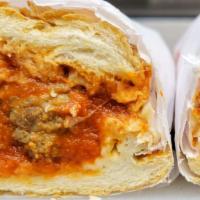 Meatball Sandwich · Provolone cheese and marinara sauce.