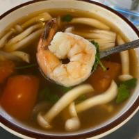 Tom Yum(Bowl) · A savory sour soup with mushrooms, traditionally seasoned with lemongrass, fresh galangal, k...