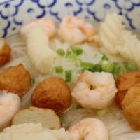 Seafood Pho · Shrimp, fish ball, squid.