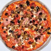 Shakey'S Special · Salami, pepperoni, Italian sausage, seasoned ground beef mushrooms, and black olives. Calori...