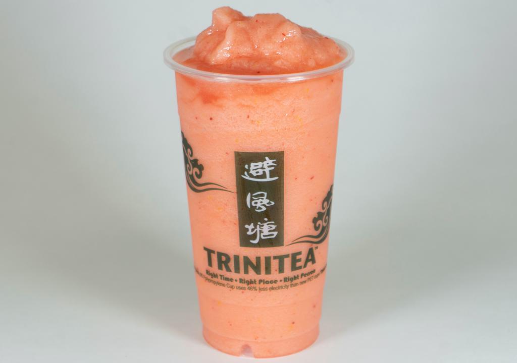 Strawberry Lemonade Ice Slush · Mix of strawberry and lemon flavor sweetened with sugar and ice. Blended. Dairy free. Milk free. pink color.