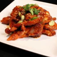 Spicy Chicken Lb (Cooked) · Spicy. Chicken marinated in chili sauce.