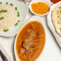 Chicken Tikka Masala · Boneless chicken roasted in clay oven and finished with a delicious blend of creamed tomato ...