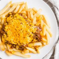 Chili Cheese · Large Fries with chili meat & cheddar cheese.