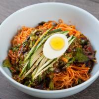 Bibim Noodle · Spicy cold noodle(white soba) with veggies