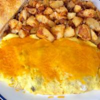 Noho Breakfast Special · Big three eggs omelette filled with ham, bacon, sausage, tomatoes, onion, and topped generou...