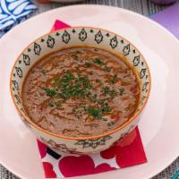 Gentle Lentil Soup · mirepoix base + petites lentils