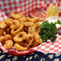 Fried Calamari Appetizer (8 Oz) · Freshly cut mixture of rings and tentacles, Lightly breaded and Cooked to order