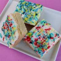 Shortbread Bars (Keto) · Shortbread with cream cheese frosting and sprinkles.  
3.9g net carbs / 3.9g protein / 20.5g...