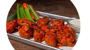 Wings · 6 Wings with choice of spicy buffalo, BBQ or mango habañero sauce, served with ranch dressin...