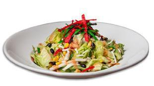 Bbq Southwest Salad · Romaine and iceberg lettuce, jicama, sweet corn, chopped tomatoes, black beans, mozzarella c...