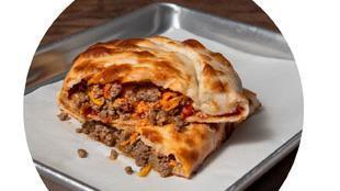 The Bg Calzone · Seasoned ground beef and Cheddar cheese.
