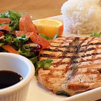 Salmon Teriyaki · Choice cut char-broiled salmon with teriyaki sauce.
