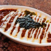 Eggplant Delight · Our FAMOUS dip - sautéed eggplant, zucchini, and caramelized onions drizzled with kashk and ...
