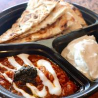 Appetizer Duo · Eggplant Delight and Must-o-Musir - served with naan