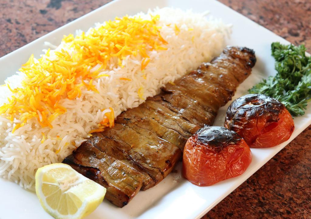 Barg Kabob (Beef) · Thinly sliced beef filet