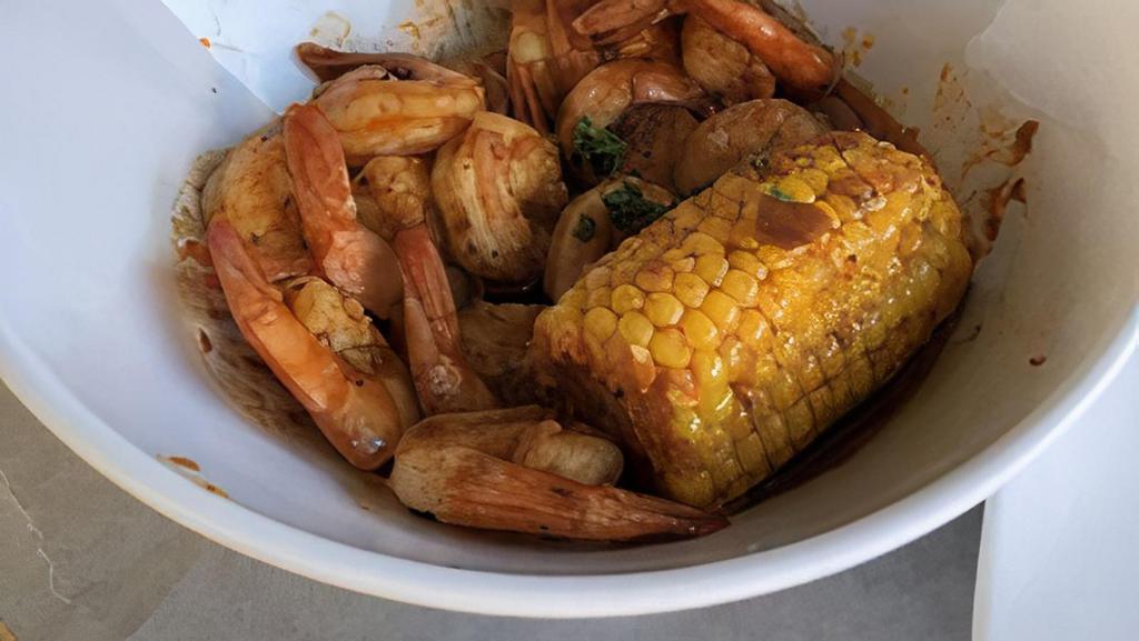 Peeled Shrimp · De-headed and de-veined shrimp for those who aren't trying to get too messy. Peeled shrimp comes with 1 corn covered in your choice of seasoning and spice level.