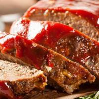 Meatloaf · Delicious meatloaf, beef or turkey. Half pan 20 slices. Full pan 50 slices.