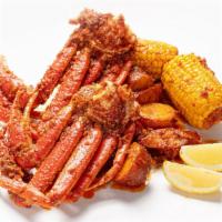 Snow Crab Legs (2 Clusters) · Comes with 2 corns, 5 potatoes, and 5 sausages each order is two clusters (8-10 legs) includ...