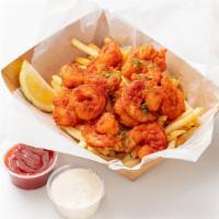 Fried Shrimp Basket · Crunch beer battered whole peeled shrimp seasoned with our signature cajun powder served wit...