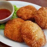 Shrimp Cake · Deep fried shrimp cake and served with sweet and sour sauce.