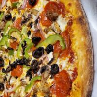 Small Supremo Pizza · With homemade tomato sauce, Mozzarella cheese, pepperoni, mushroom, red onions, black olives...