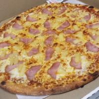 Small Hawaiian Pizza · With tomato sauce, Mozzarella cheese, Canadian bacon, and pineapple.