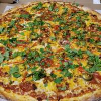 Small Mexican Pizza · Homemade tomato sauce, Cheddar and Mozzarella cheese, pepperoni, jalapeño peppers, red onion...