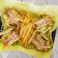 Club Sandwich · Triple Decker with Turkey, Ham, Bacon, Lettuce & Fries.