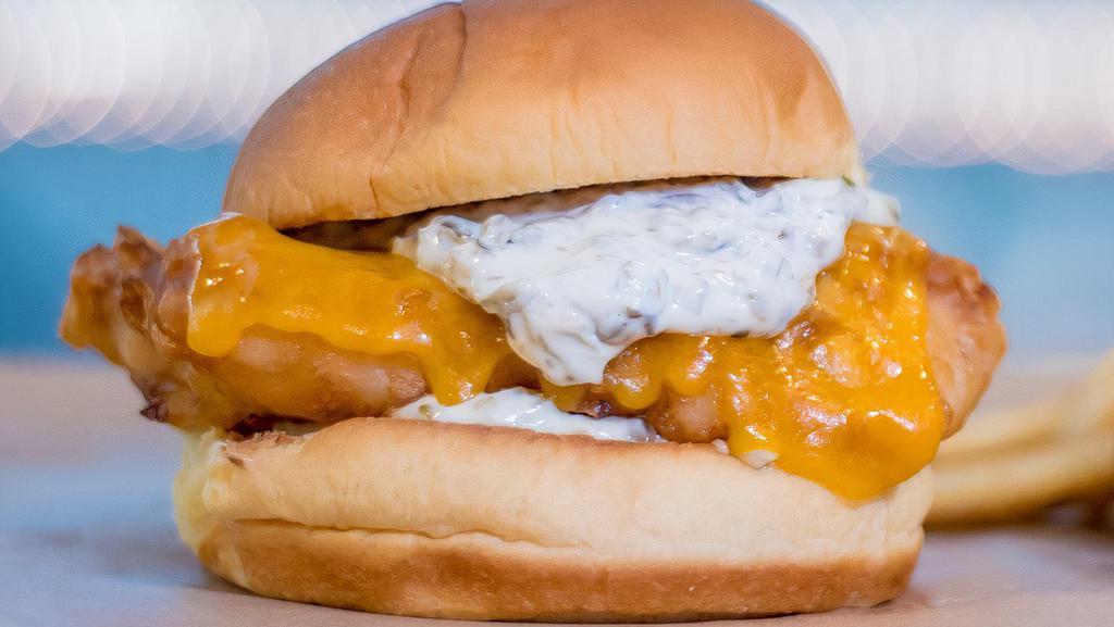 Filet O Strfsh · Beer-battered Alaskan cod with American cheese and tartar sauce.