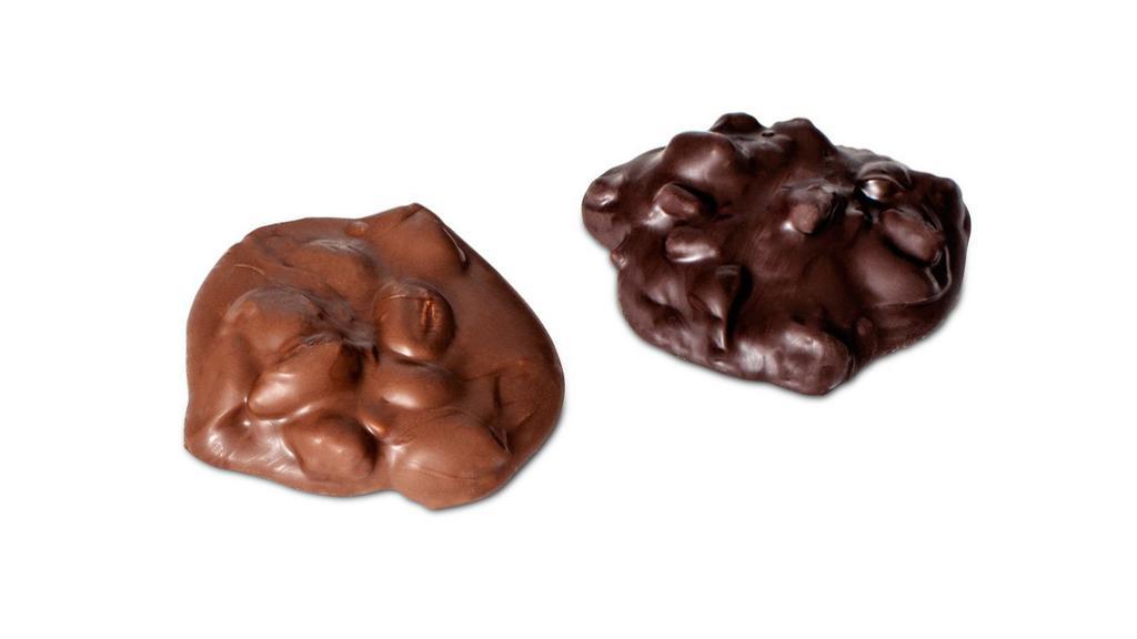 Sugar Free Almond Clusters · Roasted almonds covered in sugar free milk chocolate or dark chocolate.