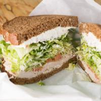 California Delight · Turkey breast, cream cheese, roasted unsalted sunflower seeds on squaw bread. Includes mayo,...