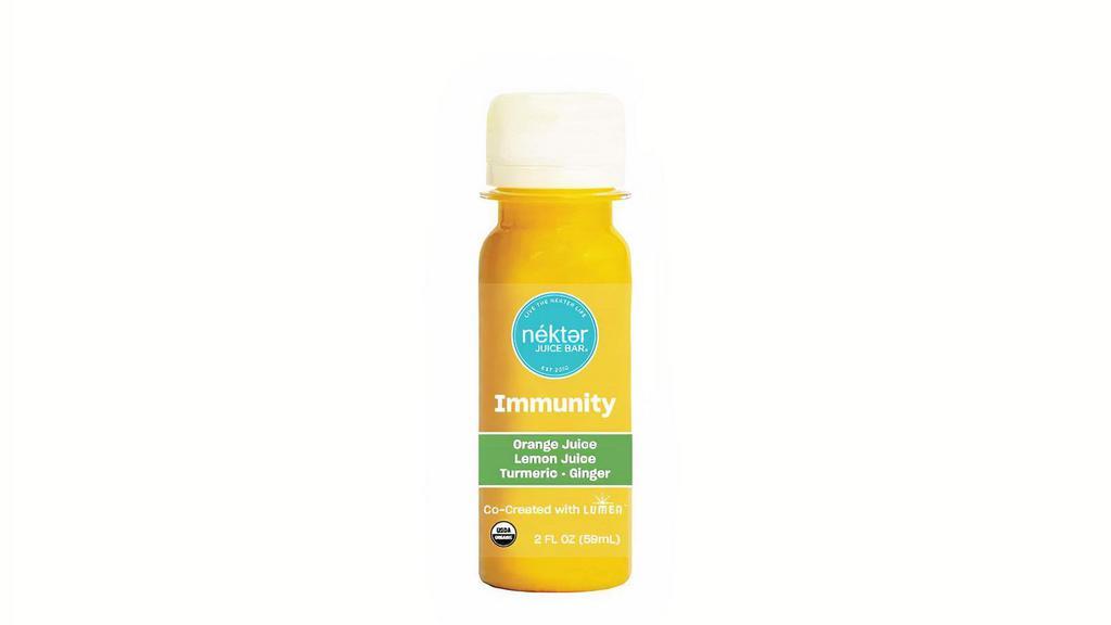 Immunity Shot (Bottled) · A super-charged blend to power up your immune system and fight off free radicals. Orange Juice, Lemon Juice, Camu Camu, Turmeric, Black Pepper.