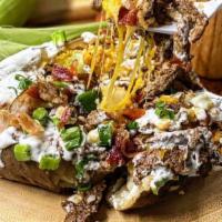Baked Potato · Build your own potato!
Add your meat / protein and toppings.