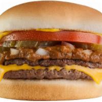 Double Cheeseburger · Two 100% all beef patties served on a fresh bun with Original Tommy's famous chili, slice of...