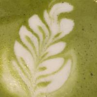 Organic Matcha Latte · Premium matcha tea, almond milk, and honey.