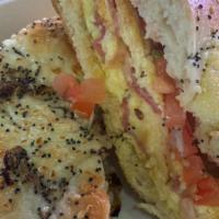 Bagel Bacon Egg Cheese · Gluten-free available. With egg and cheese. Organic egg (contains dairy), white cheddar. Cho...
