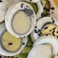 Avocado Toast · Gluten-free and vegan available. 
 Avocado, sliced hardboiled egg, olive oil, black sesame s...