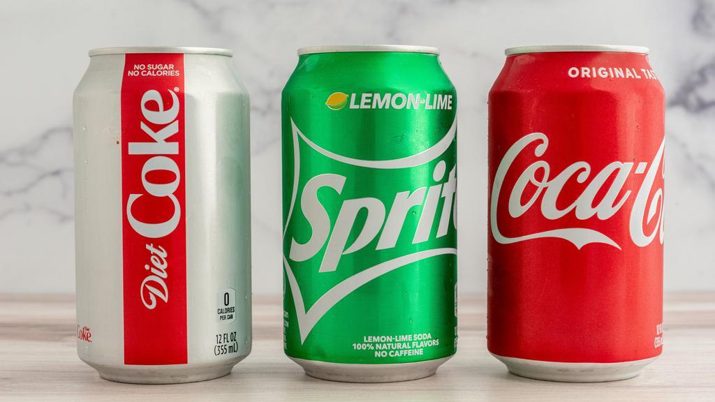 Canned Soda · Coke, Sprite, diet Coke.